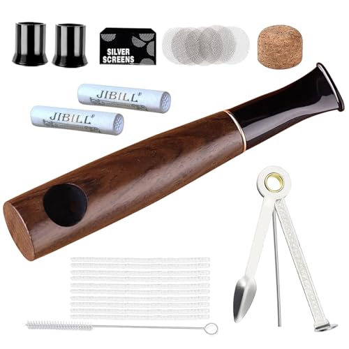 RAFIYU Pipe en Bois Premium, Pipe à Tabac avec Filtre à Charbon Actif, Liège, Cure-Pipe, Brosse de Nettoyage, Alésoir à Tabac, Tamis à Pipe, Pipe à...