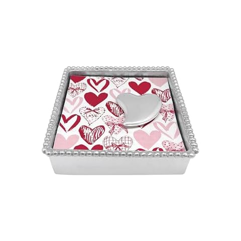Mariposa Heart Beaded Napkin Box Cover