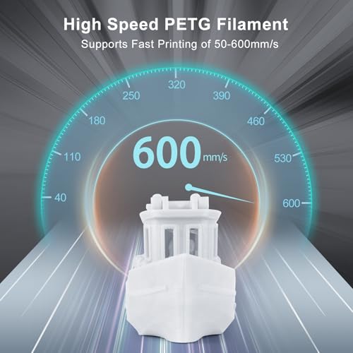 Image of IEMAI Translucent PETG Filament 1.75mm 1kg, Glossy Clean Finish 3D Printer Filament Up to 600mm /s Rapid Printing for Lampshades Artwork & Home Decor