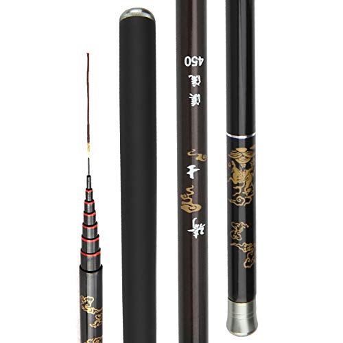 Hengel Power Hand Pole Hengel Ultra Hard Super Licht Extra Lange Koolstof 8M -13M Telescopische Hengel Hand Hengel (Kleur: Zwart, Lengte: 13m