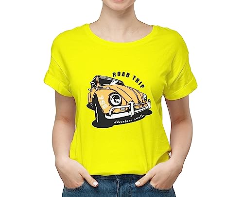 Image of Road Trip CAR 100% Cotton Round Neck Graphic Printed T Shirt for Men Women,Travel t Shirt,Adventure t Shirt