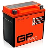 GP-PRO GTX14-BS 12V 14Ah GEL Batterie de démarrage (semblable à YTX14-BS / 51214) (Sans entretien / Scellé) Moto Accumulateur