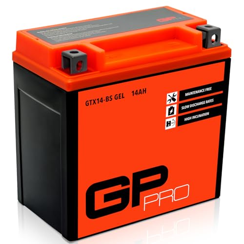 Batería GP-PRO GTX14-BS 12V soluciona fallos de arranque en motos tipo YTX14-BS