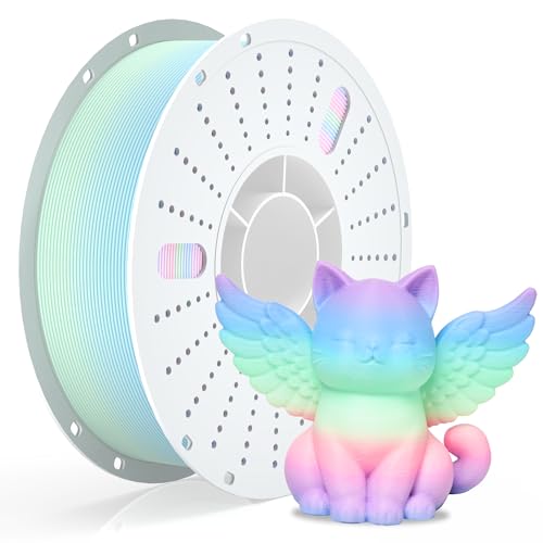 Image of PINBALL Matte Rainbow PLA 3D Printer Filament 1.75mm, Multicolor Changing 3D Printing Filament, PLA Filament Dimensional Accuracy + /- 0.02mm, 1 KG Matte Rainbow