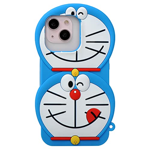 Hwota Cartoon Case For Iphone 12 Pro Max 6.7"（2020）, 3D Cute Soft Silicone Funny Animated Doraemon Rubber Shockproof Kickstand Protective Gel Back Cover For Kids Women Girls Boys (Doraemon) #TOP1