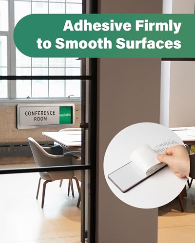 Conference Room Office Door Signs Do Not Disturb, In Use/Available Slider Sign for Home Office Wellness Conference Vacant Occupied Privacy Sliding Door Sign,Brushed Silver - Image 7