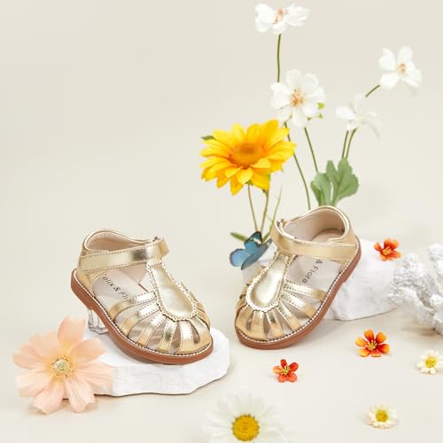 Image of Felix & Flora Toddler Girls Sandals Flower Girl Shoes Soft Rubber Princess Flat Shoes