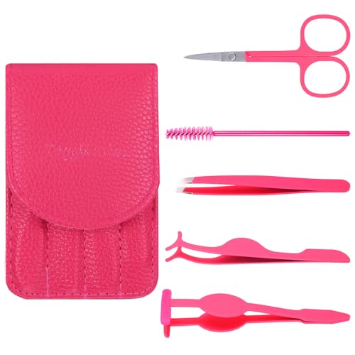 YUXIANLB Lash Applicator Tool Set Eyelash Extension Tweezers 5 Pcs Soft Brush False Eyelashes Applicator for Beginners Professionals DIY Cluster Lashes Kit for Makeup Artists Beauty Enthusiasts