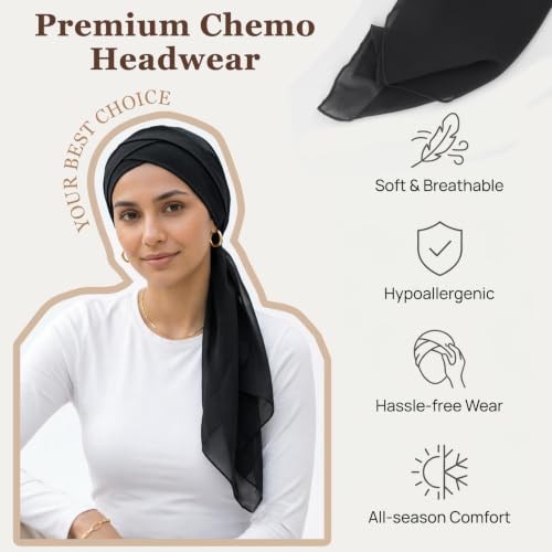 Image of DRESHOW Turban Headwrap for Women Long Hair Head Scarf Headwraps Chemo Headwear Lightweight Hair Loss Covering Hat