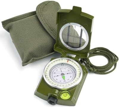 Sportneer Compass: Accurate Durable Lightweight Orienteering Compass with Strap and Carrying Case, Glow in The Dark Waterproof Hiking Essentials for Camping Backpacking, Best Survival Gifts for Kids
