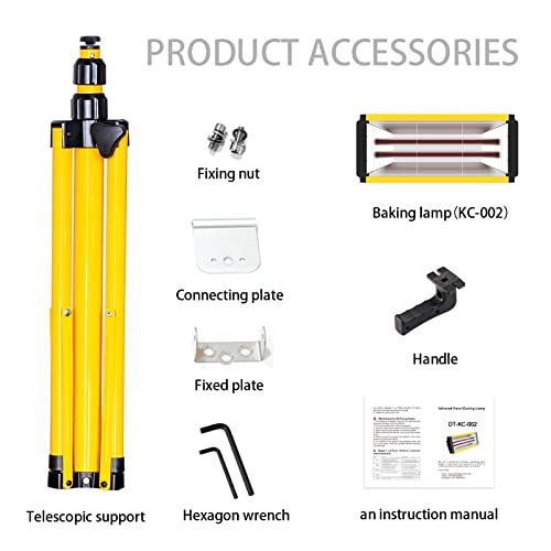 Mfuzop Infrared Paint Curing Lamp 2000W Short-Wave Infrared Heating Lamp Infrared Light For Body Repair Paint Tools With Adjustable Stand. #TOP4