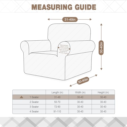 Ruaozz-Stretch-Chair-Sofa-Slipcover-1-Piece-Chair-Cover-with-Arms-Non-Slip-Armchair-Cover-Soft-Jacquard-Furniture-Protector-with-1-pcs-Throw-Pillow-Cover-1-Seater-Chocolate Ruaozz Stretch Chair Sofa Slipcover 1 Piece Chair Cover with Arms Non Slip Armchair Cover Soft Jacquard Furniture Protector with 1 pcs Throw Pillow Cover 1 Seater Chocolate