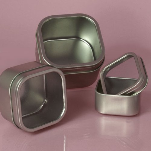 Windowed Square Tins, 2oz (24 Per Pack)