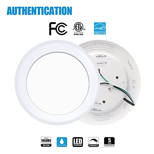 ECOELER 6” Dimmable LED Flush Mount Disc Lights, 16.5W, 1000Lm, 5000K Day Light, Surface Mount Ceiling Light Installs with Junction Box or Recessed Can, Energy Star & ETL-Listed, 24 Pack by ECOELER - Used condition - Image 2