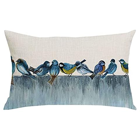WENIANRU Blue Birds Pillow Cover Cover