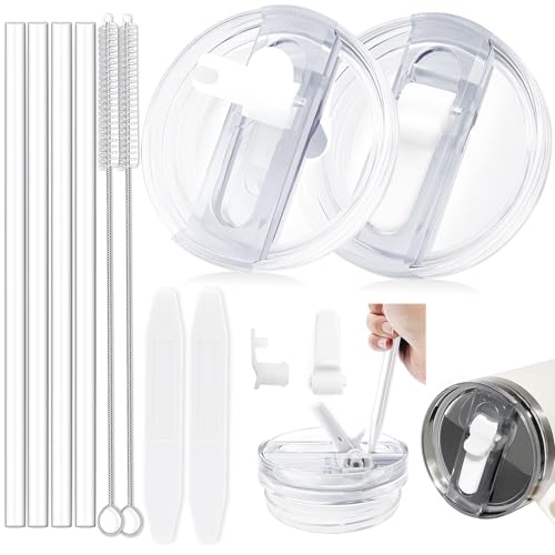 TZEKING 2025 Abnehmbar Stanley Cup Deckel Auslaufsicher,2er Set 360°Leicht zu reinigen Deckel für Stanley Cup 30oz,Anti-Schimmel,Staubdicht,Ersatzdeckel