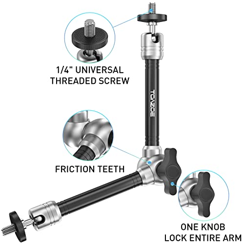 Cloudsfoto 11 Inch Adjustable Articulating Magic Arm & Super Clamp Compatible With Dslr Camera, Lcd Monitor, Flash Light #TOP4