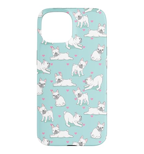 Womens Girls Kawaii Cartoon White Frenchie Lover Pattern �X�}�z�P�[�X iPhone 15 �p
