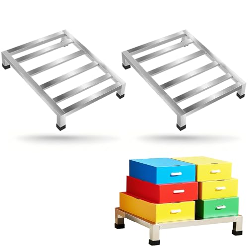 Zepkouel 2 Pack Dunnage Rack 15.7X11.8X3.5 Stainless Steel Dunnage Racks Kitchen Basement Garage Storage Racks 200 lbs Capacity