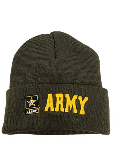 Capsmith Army Green Offically Licensed 03693977ARZ US USA Star Embroidered Beanie Cap Stocking Hat Military