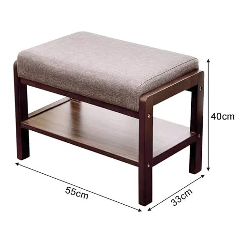 Rangement pour chaussures avec assise confortable et étagère à double niveau - 2