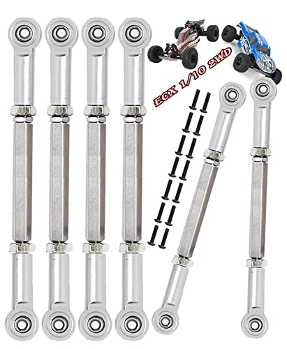 ARRCat Turnbuckles Camber Links Upgrades Parts for Ecx 1/10 2WD Ruckus Axe Brutus Circuit AMP MT AMP DB AMP Crush K&N Torment,6PCS Aluminum Adjustable Turnbuckles,Replace ECX1046,Silver