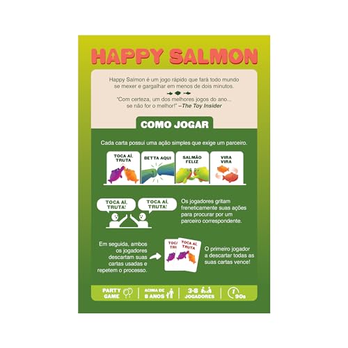 Galápagos, Happy Salmon, Jogo de Cartas para Amigos, 3-8 jogadores, 15 minutos por partida