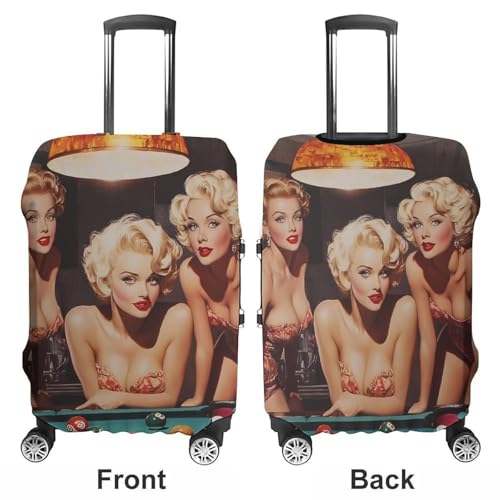 PIN UP Playing Pool Billiards Travel Luggage Cover Suitcase Protector Baggage Covers for Men Women S3