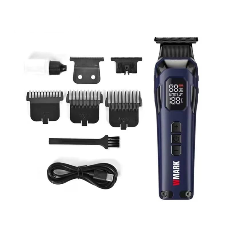 Image of WMARK NG-8280 Premium 6000-8000RPM 5 Speed Digital Display DLC coating Blade Pro Li Outliner Cordless T Blade Hair Clipper 0 Gap Outlining for Barber Runtime 300min, With Extra Blade Set, Model 35