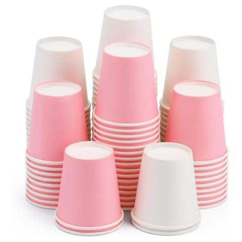 Mnuizu 100 Pack 3 Oz Disposable Paper Cups,Disposable Bathroom Cups,Mouthwash Cups,Espresso Cups,Small Paper Cups Ideal for Bathroom,Party,Picnic Cover