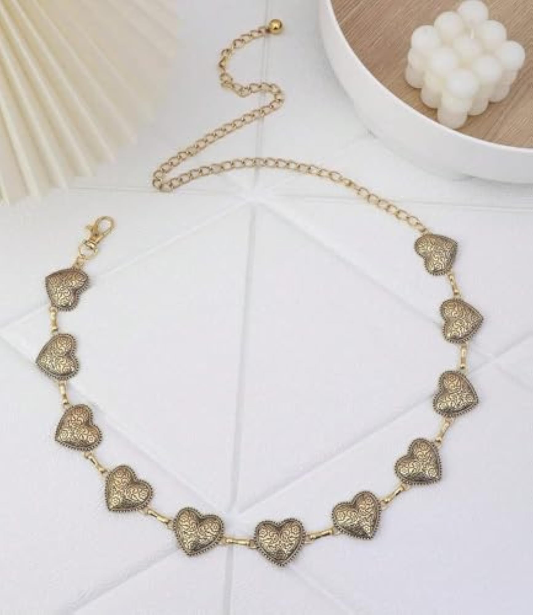 Adjustable Heart Design Metal Waist Chain for Women