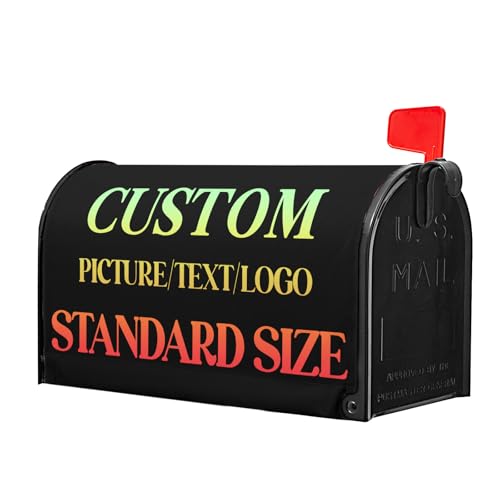 Image of Harooni Personalized Custom Mailbox Covers Magnetic Standard Size 25x21 Inch Add Photo Picture Name Logo Text Uniqu Mailbox Wraps Customized Seasonal Post Letter Box Cover for Home Gadern Decor