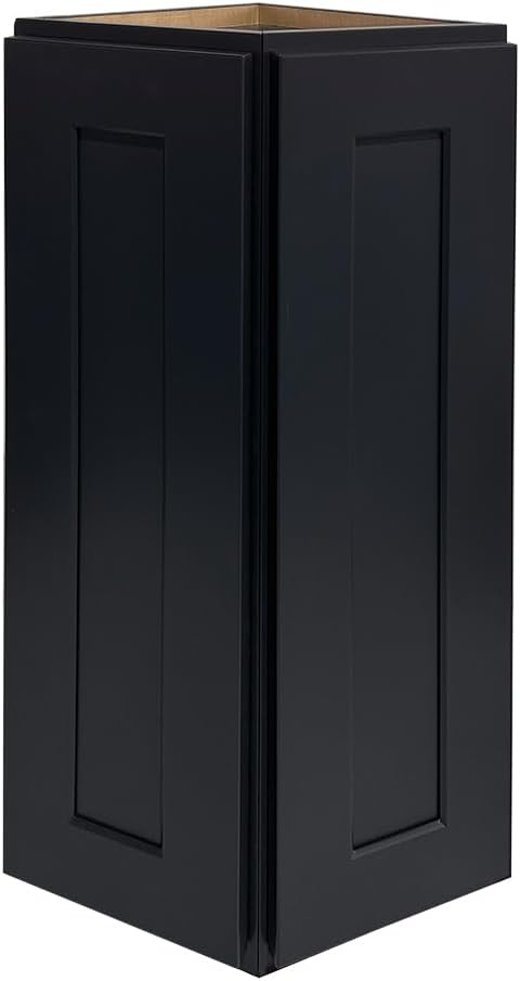 Wall Cabinet, Corner Cabinet with doors, Wall Mounted Storage, 2 Soft Close Doors, 2 Adjustable Shelves, Semi-open, Painted, Unassembled, RTA for Kitchen (Graphite Shaker, 12"W X 30"H X 12"D)