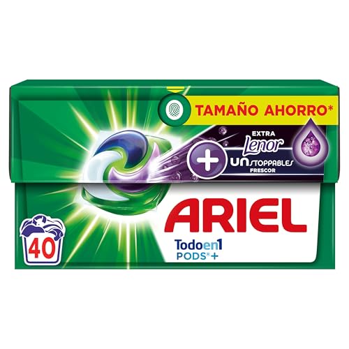 ARIEL PODS Todo en 1 Detergente Lavadora Liquido en Cápsulas/Pastillas, 40 Lavados, Jabon con un Toque de Lenor, Extra de Frescor, Limpieza Profunda