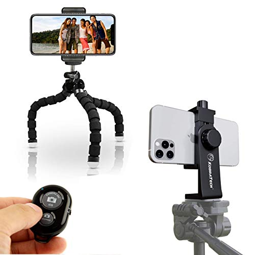 KobraTech Flexible Phone Tripod Mount Set - UniMount 360 Smartphone Tripod Mount + TriFlex Mini Phone Tripod