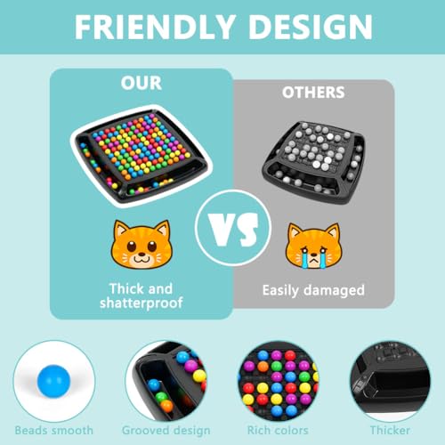 OSDUE Tablero de Ajedrez Intelectual, 120 Piezas Rainbow Ball Elimination Juego de Mesa Doble Duelo, Juegos de Mesa Familiares de Estrategia Juguete Educativo para Familia y Fiestas Varios Jugadores - imagen 4