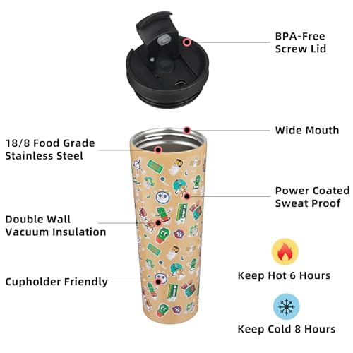 Image of BJPKPK 30 oz Coffee Tumbler with Straw, Insulated Stainless Steel Cup