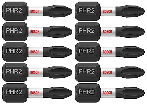 BOSCH ITPH2R102 2-Pack 1 In. Phillips #2R Impact Tough Screwdriving Reduced Insert Bits