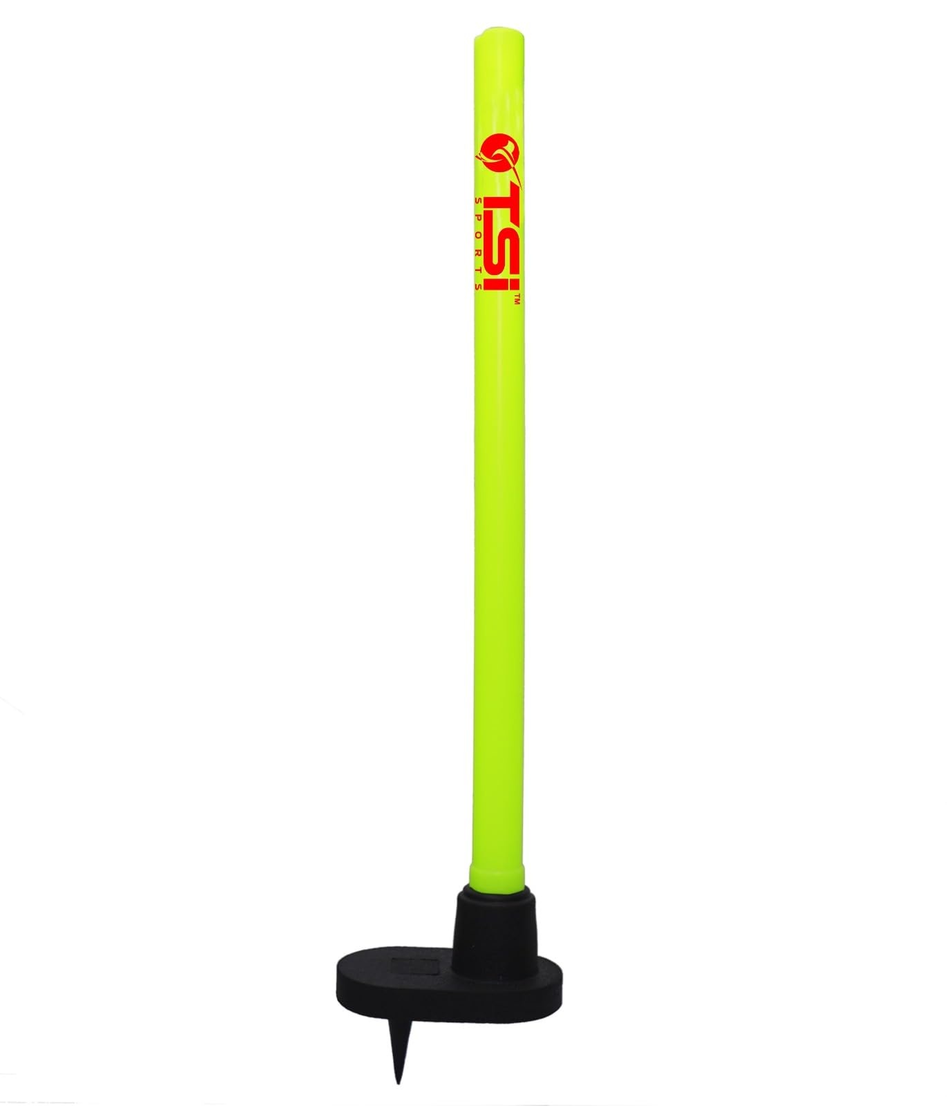 Target Stump Flouroscent Yellow with Single Stump Rubber Base with Detachable Spike for Bowling Practices-image-0