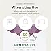 Grab Green Dryer Sheets, 160 Sheets, Lavender Vanilla Scent, Plant and Mineral Based, Compostable, Softens Fabrics, Reduces Static Cling and Wrinkles