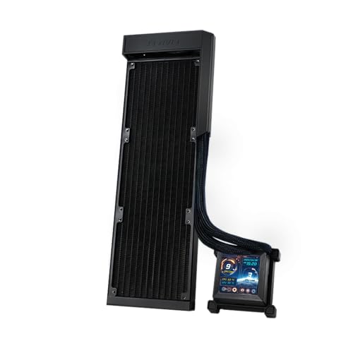 Lian Li Hydroshift LCD 360 Liquid Cooler - Flexible Side-Mounted Coolant Pathway, 2.88” LCD Screen - 480 x 480 Res. - Captured Screenshots or Recorded Videos - Fits Most PC Fans - Black (HSLCD36NB)