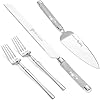 ROXBURGH-Wedding-Cake-Knife-and-Server-Set-Mr-and-Mrs-Forks-Cake-Cutting-Set-for-Wedding-420-Stainless-Steel-Silver-Cake-Cutter-and-Pie-Server-Slicer-Rhinestones-Studded-Handle-Engagement ROXBURGH Wedding Cake Knife and Server Set, Mr and Mrs Forks, Cake Cutting Set for Wedding, 420 Stainless Steel Silver Cutter and Pie Server Slicer, Rhinestones Studded Handle Engagement