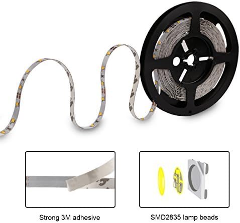 LEDMO LED Strip Lights 600Leds - LED Lights Waterproof IP65 Cool White 6000K SMD2835 16.4 Ft Lamps LED Rope Ribbon for Christmas Lights Decorations Kitchen Home Party Bar Decor Car Accessories
