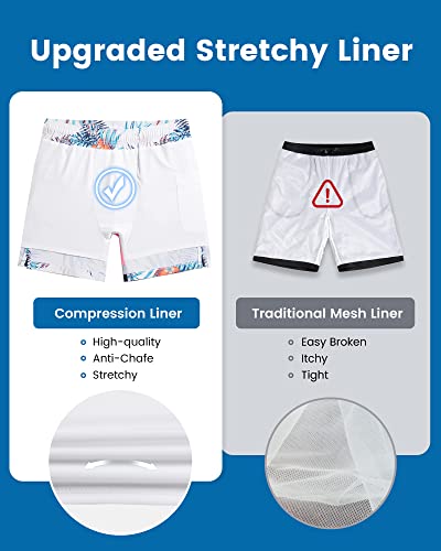 Image of maamgic 2 in 1 Mens Swim Trunks 7 Inch Swim Shorts Swim Suits Board Shorts