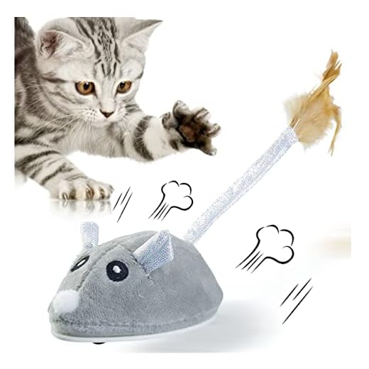ZUOFANG 2023 Upgraded Interactive Cat Toys for Indoor Cats, Automatic Moving Pet Kitten Toys Self Play, Electronic Fake Mouse Toy Feather Cats Toys with USB Charging