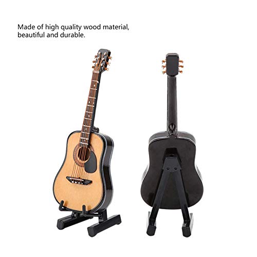 Honiwu Miniature Wooden Guitar Model, Guitar Model Decor, Mini Musical Ornaments Craft, Musical Instrument Ornament - Image 2