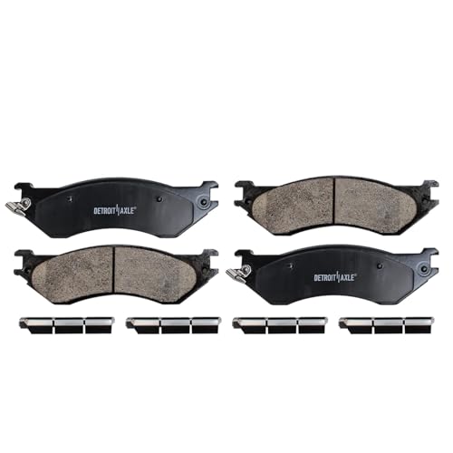 Image of Detroit Axle - 4pc Front Brake Kit for 4WD 2000-2001 Dodge Ram 1500 | Disc Brake Rotors Replacement Ceramic Brake Pads - 5-LUG Rotor