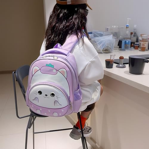 Toddler Backpack for Girls Boys Kids 3D Animal Cartoon Nursery Schoolbag Preschool Travel Bookbag (Purple)2