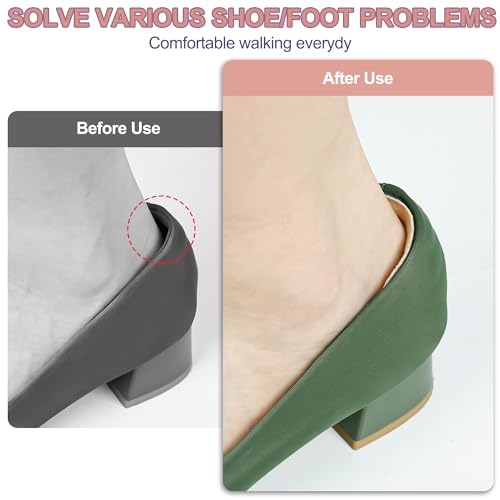 Comfowner 6 Pairs Premium Heel Cushion Pads Inserts Grips Liners for Men Women,Back of Heel Protectors Cushions Prevent Heel Pains, Blisters and Too Big Shoe - Thumbnail 6