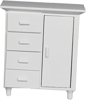 Holibanna Miniaturas De Armário Lateral Para Casa De Bonecas Decoração Branca Cômoda De Madeira Maciça Modelo Estante Conjunto De Móveis Para Casa De Bonecas Mini Suprimentos Para Casa
